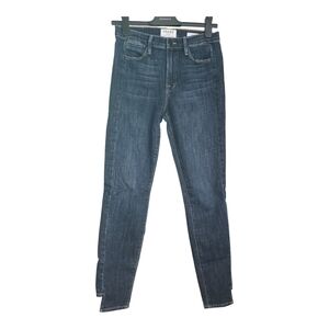 Frame Le High Skinny Dark Wash Jeans With Notched Hem W27